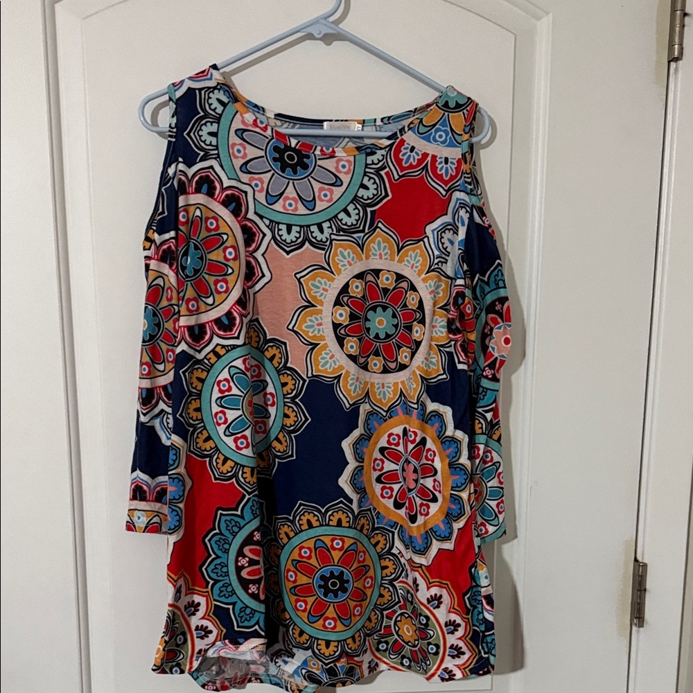 Colorful Mandala Print Women's Top